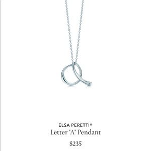Tiffany & Co Elsa Peretti letter “a” necklace